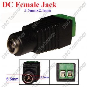 2.1mm Female Power Plug with Built-in Screw Terminal